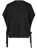 Optical Lines Poncho - Black