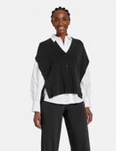 Optical Lines Poncho - Black