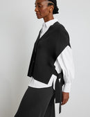 Optical Lines Poncho - Black