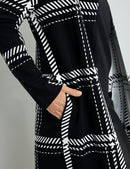 Inspiring Optical Edge To Edge Cardigan - Black/cream