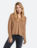 Western Spirit V-Neck Jumper - Camel Melange