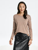 Western Spirit Stripe Jumper - Brown/ecru/white