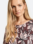 Inspiring Art Nouveau T-shirt - Chestnut/rose