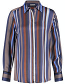 Inspiring Soft Power Blouse - Blue/taupe/grey