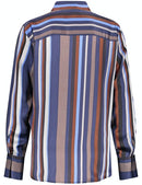 Inspiring Soft Power Blouse - Blue/taupe/grey