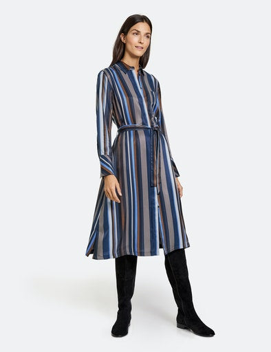 Inspiring Soft Power Dress - Blue/taupe/grey