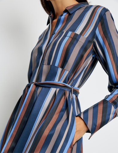 Inspiring Soft Power Dress - Blue/taupe/grey