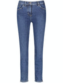 Hidden Creatures Crop Trouser - Blue Denim