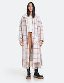 Inspiring Cosy Up Wool Coat - Ecru/white Figured
