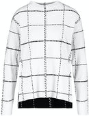 Inspiring Art Nouveau Round Neck Jumper - Ecru/white/black