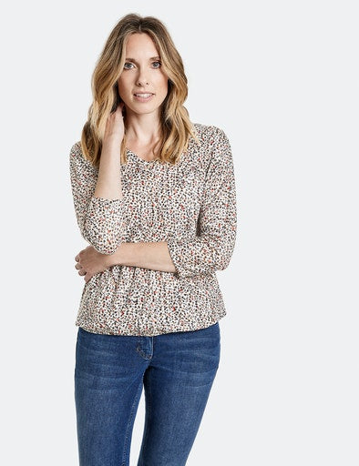 Copenhagen Camo 3/4 Sleeve T-Shirt - Ecru/white/black