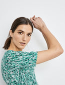 Everyday Pleasure Short Sleeve T-Shirt - Green/lilac/pink