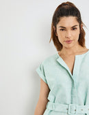 Everyday Pleasure Woven Dress - Green/ecru/white