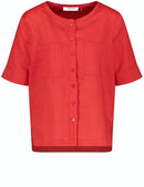 Floral Simplicity Blouse - Bright Red