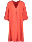 Floral Simplicity Woven Dress - Bright Red