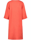 Floral Simplicity Woven Dress - Bright Red