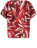 Floral Simplicity 1/2 Sleeve - Cherry/red/ecru