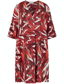 Floral Simplicity Woven Dress - Cherry/red/ecru