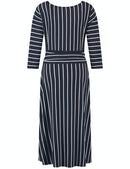 Nos Jersey Dress - Blue/ecru