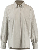 Confident Comfort Long Sleeve Shirt - Ecru/white/green
