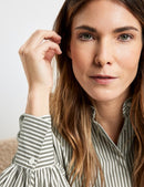 Confident Comfort Long Sleeve Shirt - Ecru/white/green