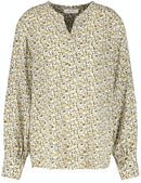 Confident Comfort Long Sleeve Blouse - Ecru/white/green