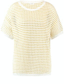 Desert Sunset Short Sleeve Jumper - Offwhite/navy/sienna Check