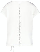 Tranquility Blue 3/4 Sleeve T-Shirt - Off White