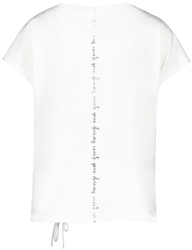 Tranquility Blue 3/4 Sleeve T-Shirt - Off White