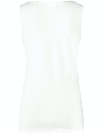 Neutral Simplicity Jersey Top - Off White