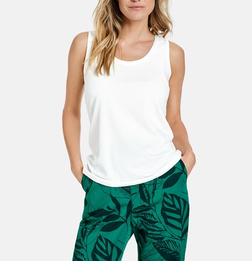 Neutral Simplicity Jersey Top - Off White