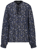 Moon Shine LS Blouse - Black/blue Print