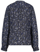 Moon Shine LS Blouse - Black/blue Print
