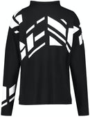 High Neck Jumper - Black/cream