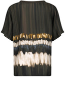 Urban Forest Short Sleeve Blouse - Green/ecru/white