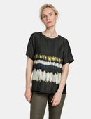 Urban Forest Short Sleeve Blouse - Green/ecru/white