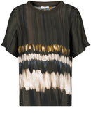 Urban Forest Short Sleeve Blouse - Green/ecru/white