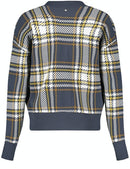 Urban Forest Check Cardigan - Blue/yellow