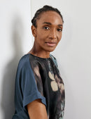 Timeless Blue Short Sleeve T-Shirt - Blue/brown Print