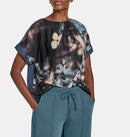 Timeless Blue Short Sleeve T-Shirt - Blue/brown Print