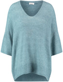 Timeless Blue V Neck Jumper - Arctic Melange