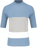 Timeless Blue Short Sleeve Jumper - Blue/ecru/white