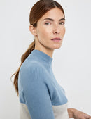 Timeless Blue Short Sleeve Jumper - Blue/ecru/white