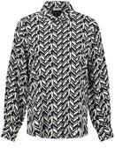 All Over Print Blouse - Ecru/white/black