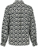 All Over Print Blouse - Ecru/white/black