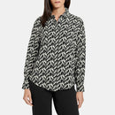 All Over Print Blouse - Ecru/white/black