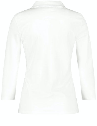 3/4 Sleeve Polo Shirt - Off White
