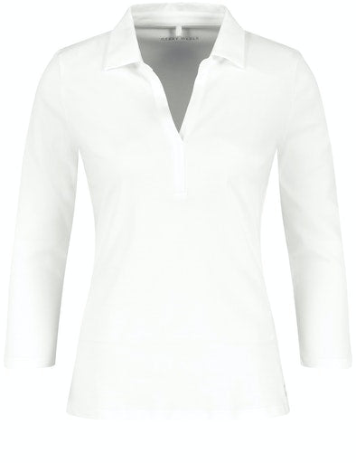 3/4 Sleeve Polo Shirt - Off White