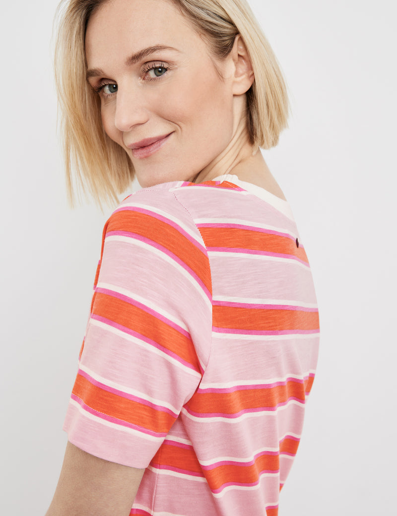 Joyful Vibes Short Sleeve T-Shirt - Lilac/Pink/Red