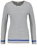 Long Sleeve T-Shirt - Blue/Ecru/White